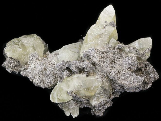 Calcite Crystal Clusters on Galena Matrix - Missouri #43842